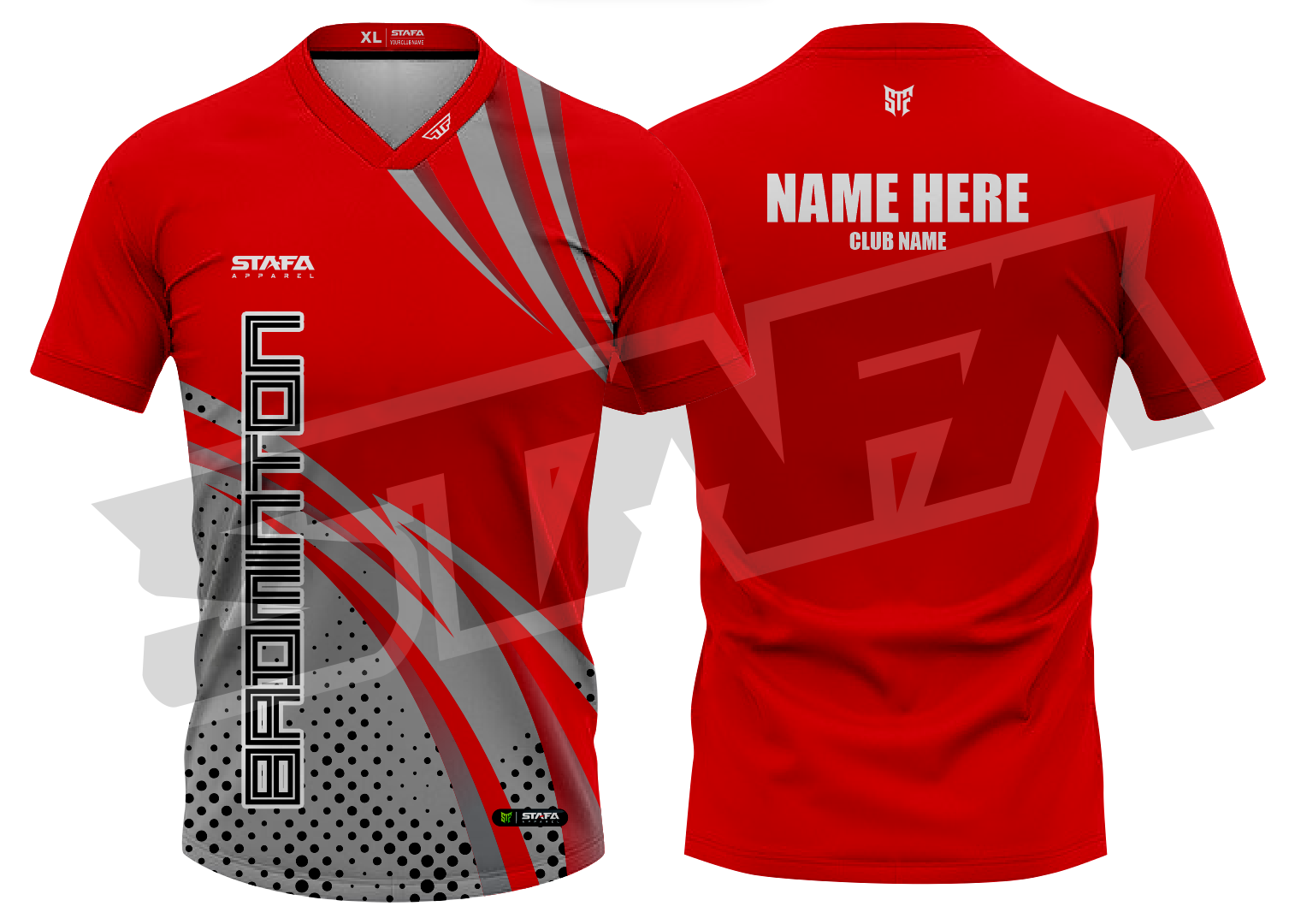 Jersey STF-007 Abu-abu Merah